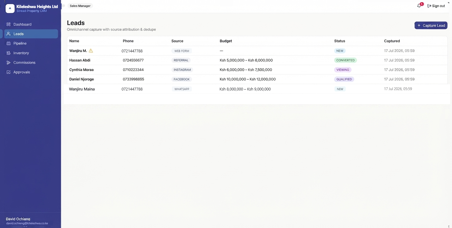 CRM Leads with source attribution